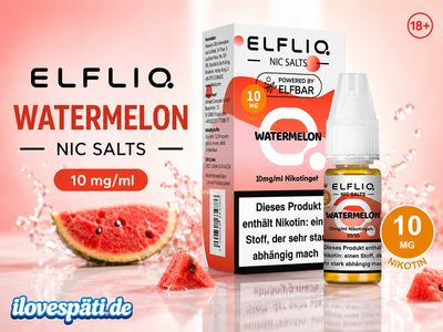 ELFLIQ Watermelon (10mg) – Nic Salt Liquid 10ml