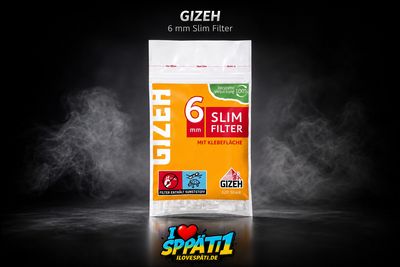 GIZEH 6 mm Slim Filter – 120 Stück mit Klebefläche