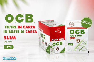 OCB Filtri Slim Papierfilter – 6 mm, 120 Stück OCB Filtri Slim Papierfilter – 6 mm, 120 Stück