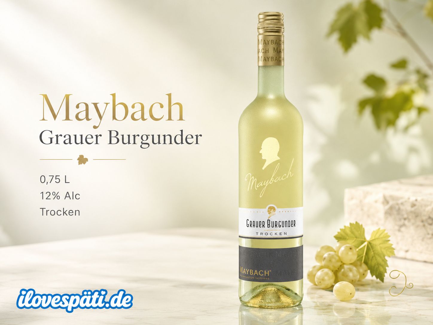 Maybach Grauer Burgunder trockener Weißwein 0,75 l 12% vol
