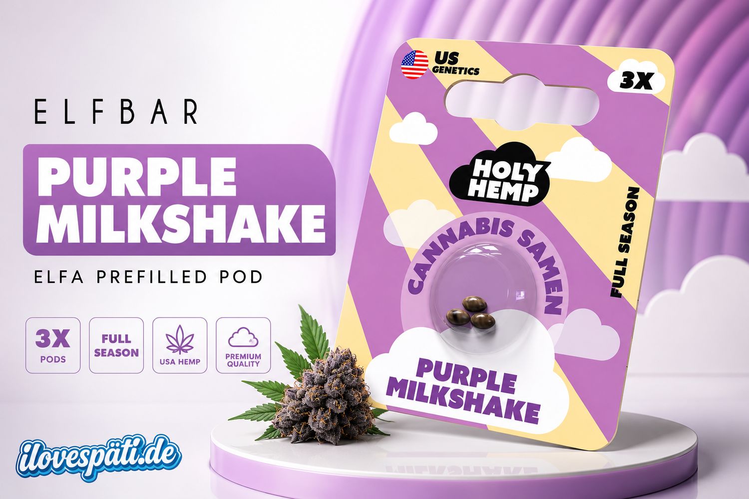 Holy Hemp Cannabis Samen Purple Milkshake 3x