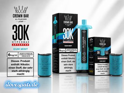 Al Fakher 30k Hypermax Akku Plus 2 Pods GUM Mint