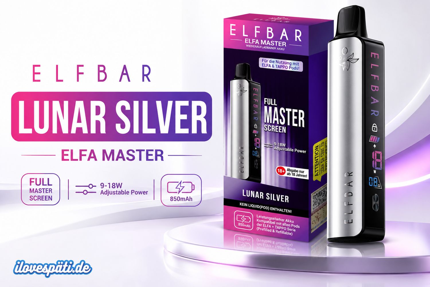 ELFBAR Elfa Master Lunar Silver 850 mAh