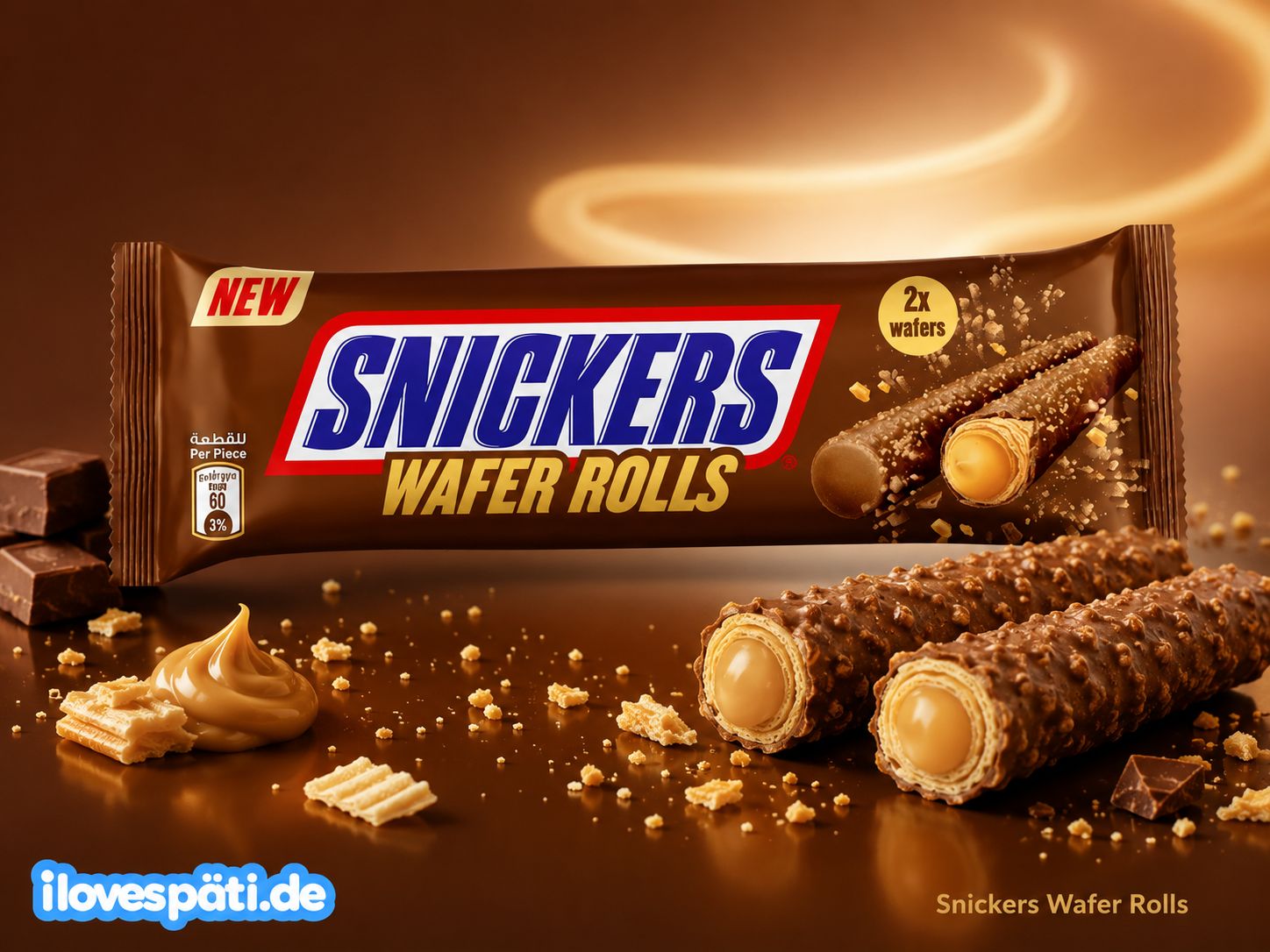 Snickers Wafer Rolls Erdnuss-Karamell 2 Stück 24 g