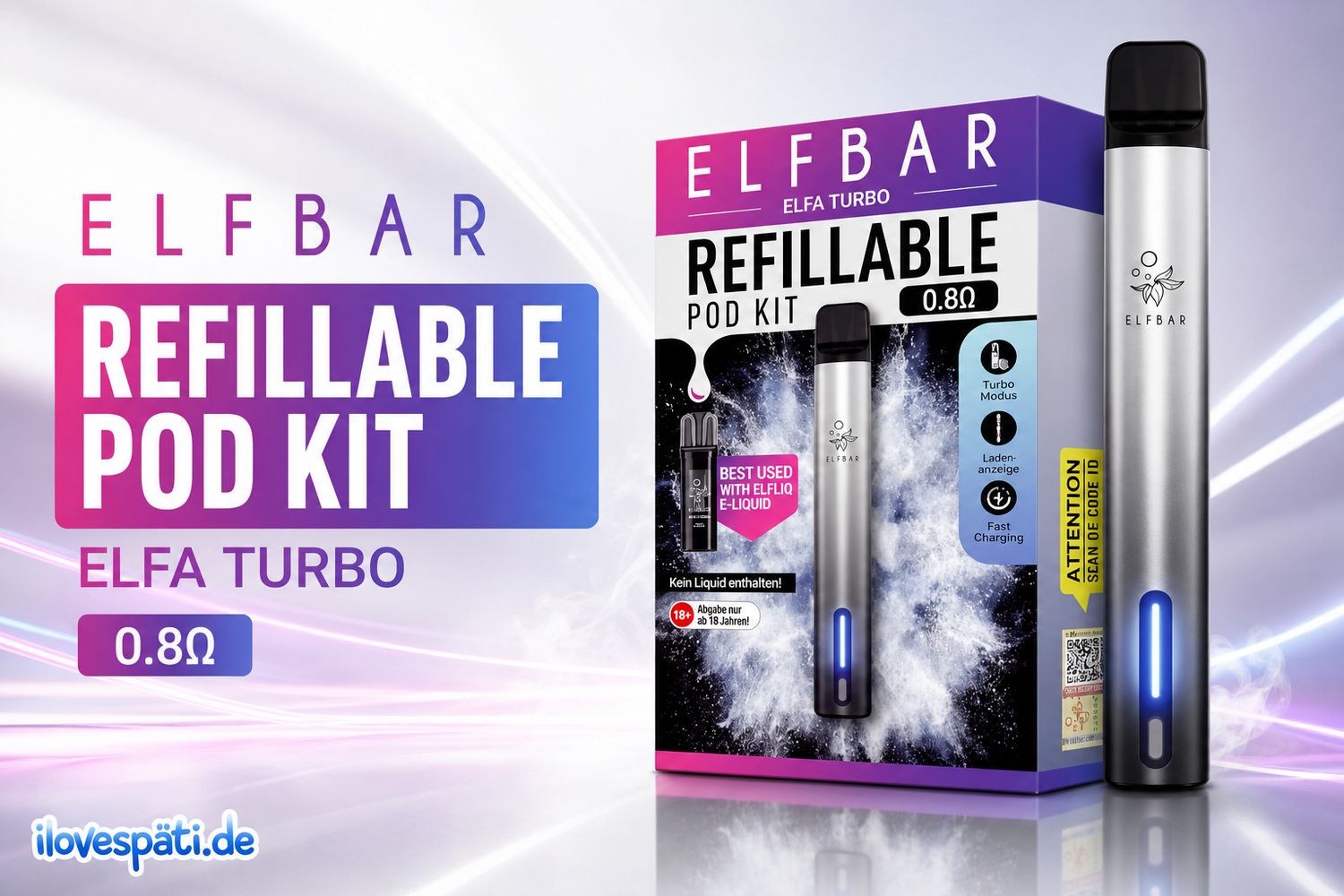 Elf Bar ELFA Turbo Refillable Pod Kit 0.8 Ohm