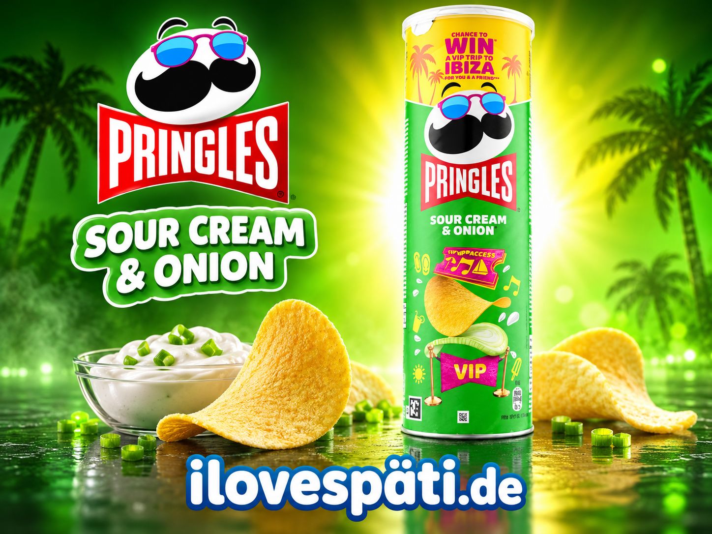 Pringles Sour Cream &amp; Onion Stapelchips 185 g
