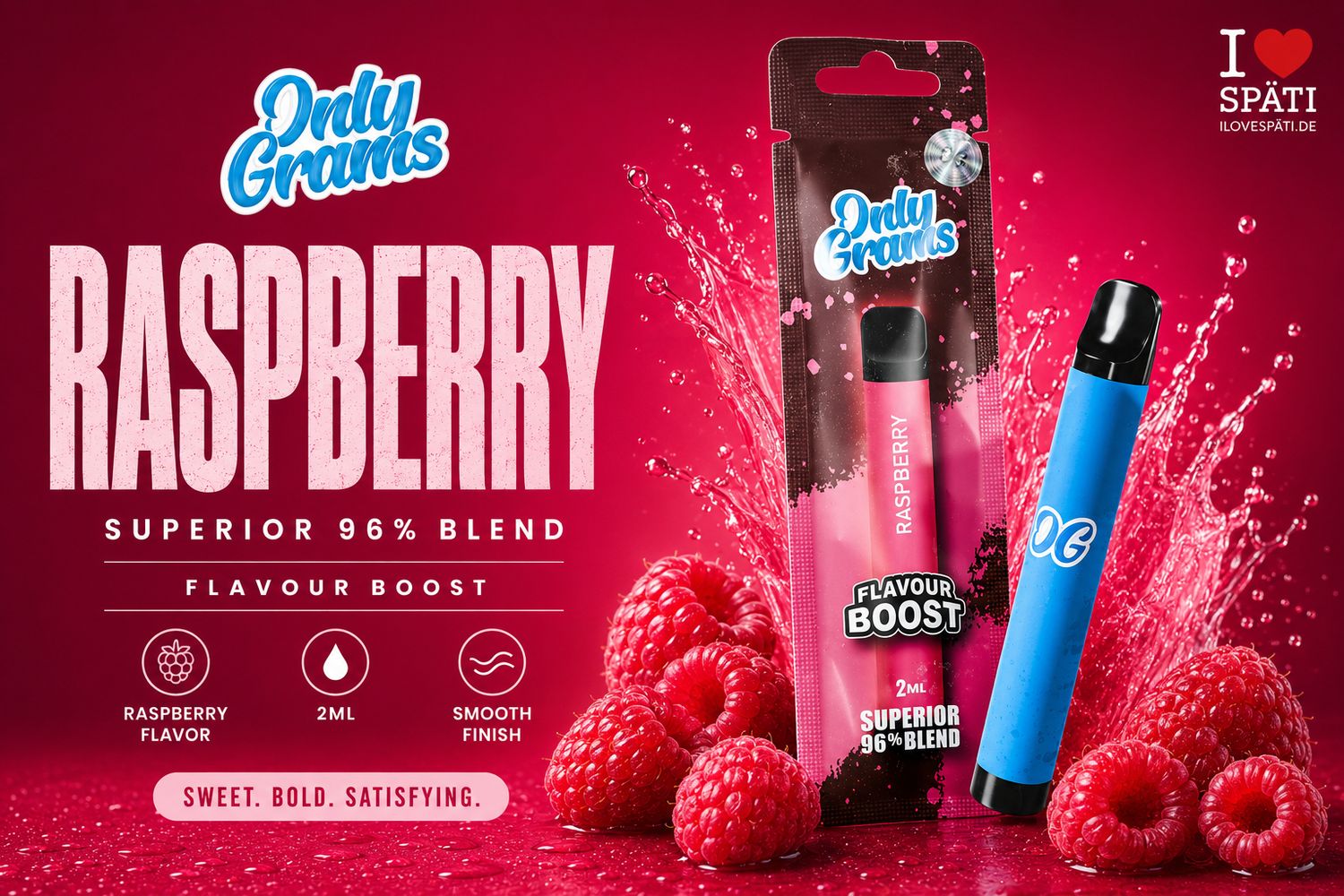 OnlyGrams Superior Blend Raspberry Vape 2ml