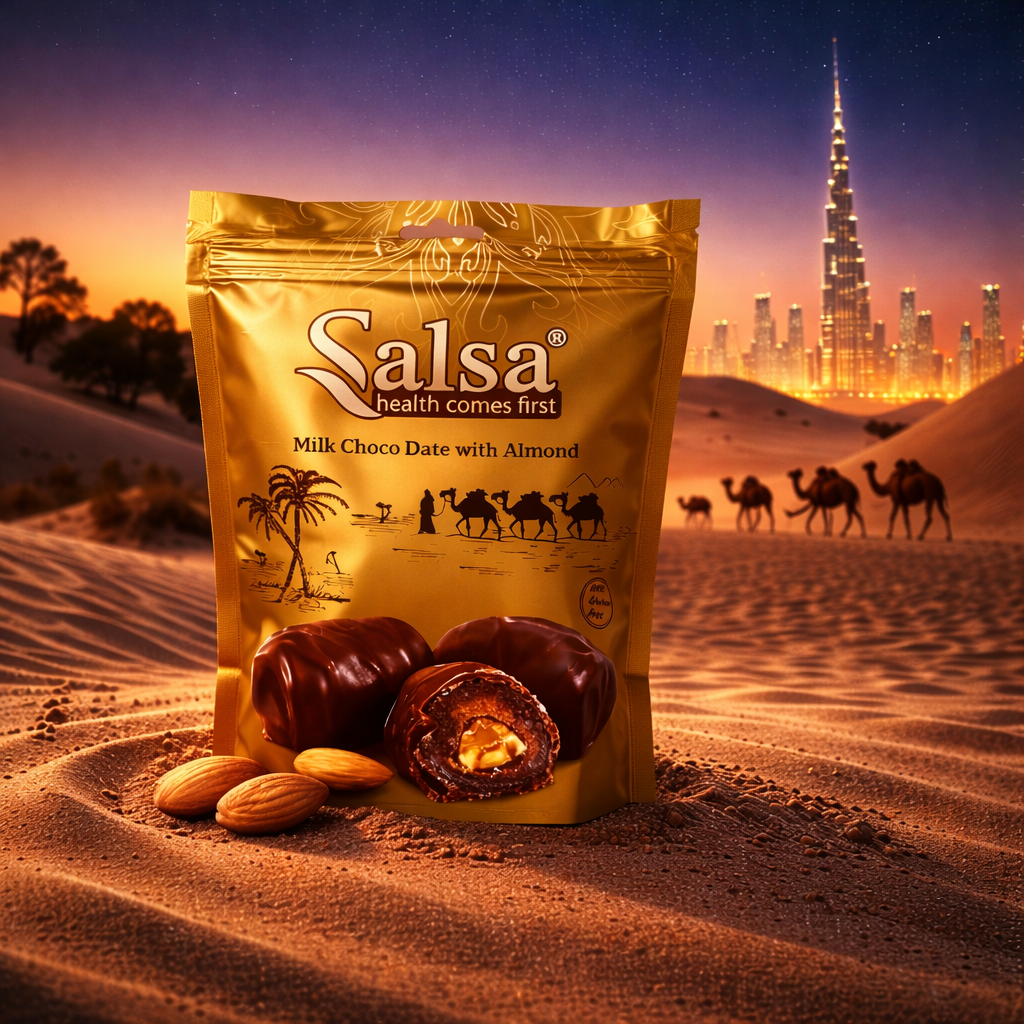 Salsa Milk Choco Dates mit Mandel – Dubai Style Salsa Milk Choco Dates mit Mandel – Dubai Style