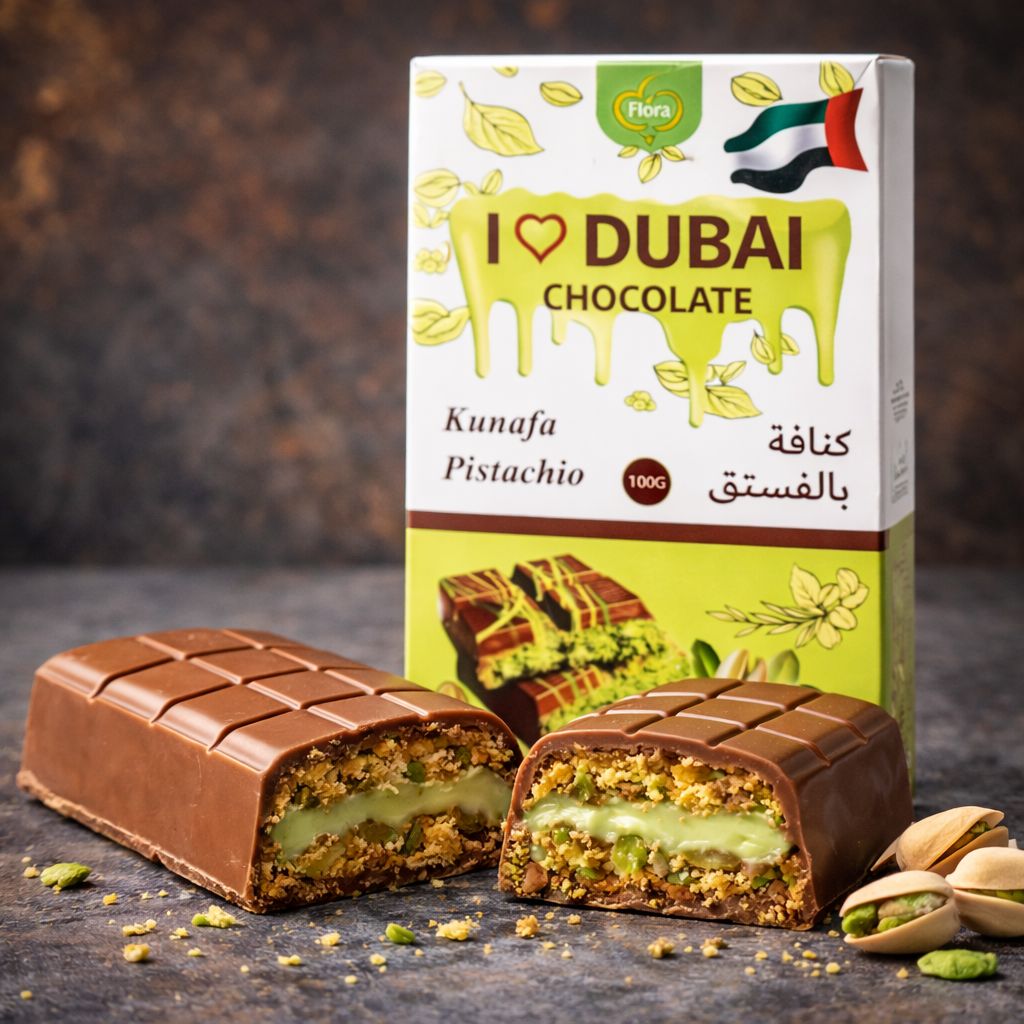 Dubai Chocolate Kunafa &amp; Pistachio – 100 g