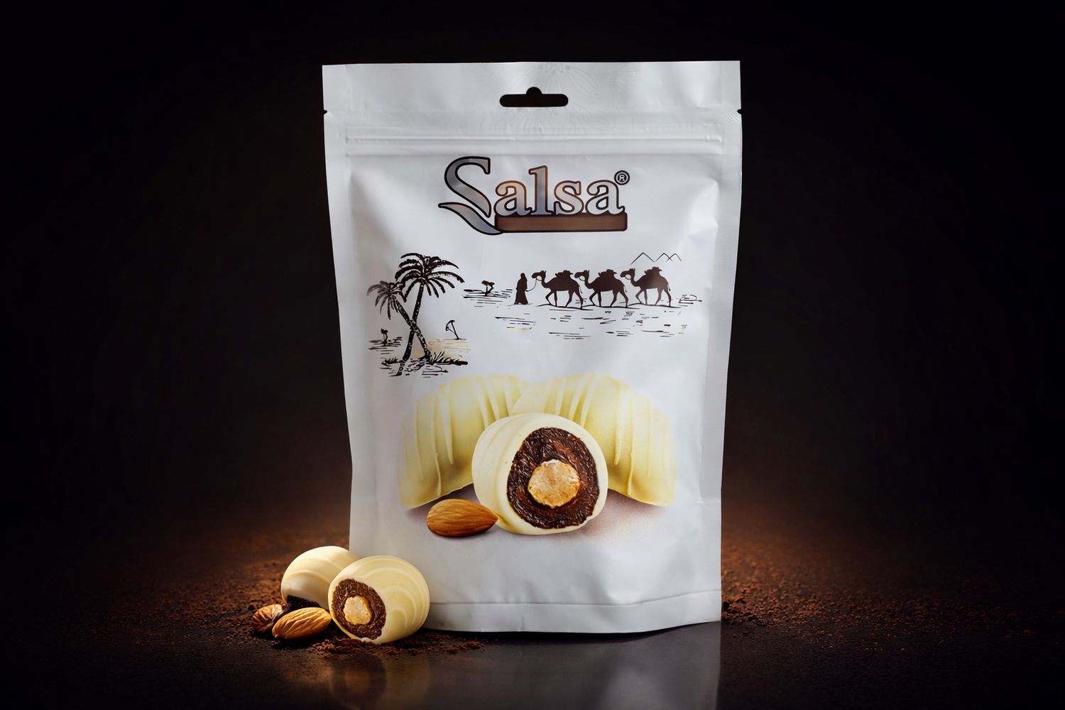 Salsa Weiße Schokoladen-Datteln mit Mandel 500g