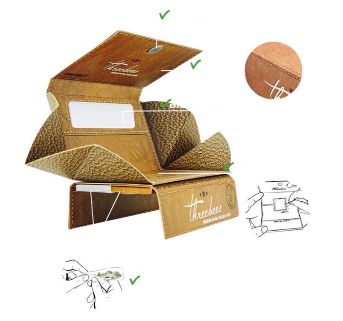 Threebees - 3in1 Premium Natural Rolling Paper