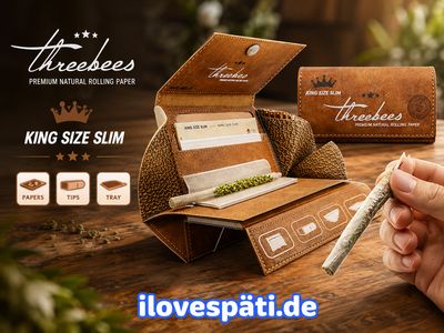 Threebees 3in1 Premium Natural Rolling Paper King Size Slim