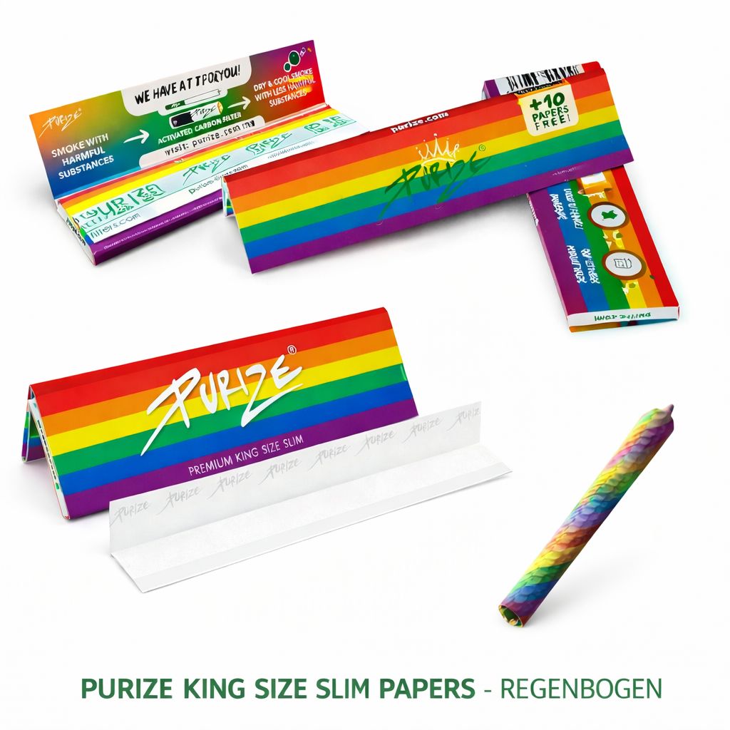 PURIZE King Size Slim Papers - Regenbogen