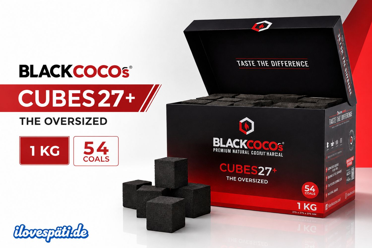 Black Cocos Premium Kohle 27mm / 1kg