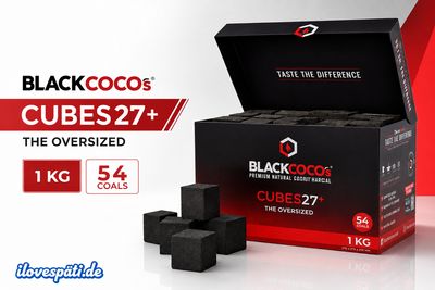 Black Cocos Premium Kohle 27mm / 1kg