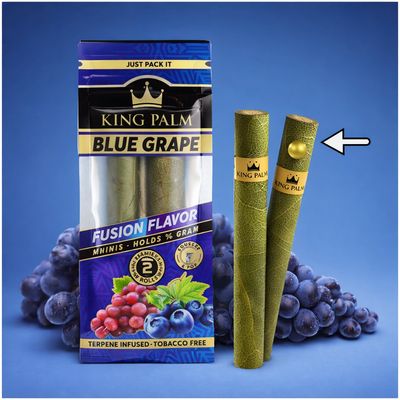 King Palm Real Leaf Rolls - 2 Mini Rolls Blue