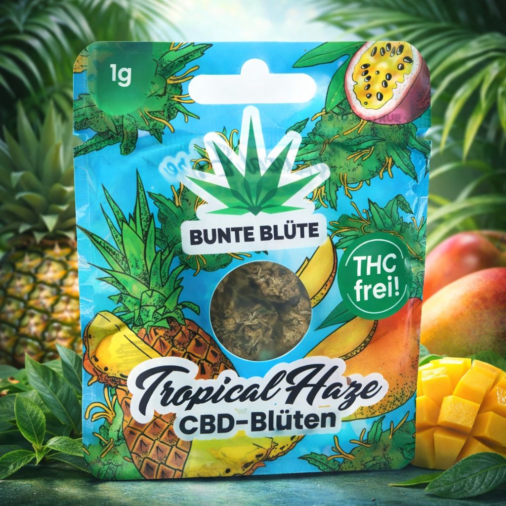 Bunte Blüte CBD-Blüte - Tropical Haze 1g Bunte Blüte CBD-Blüte - Tropical Haze 1g
