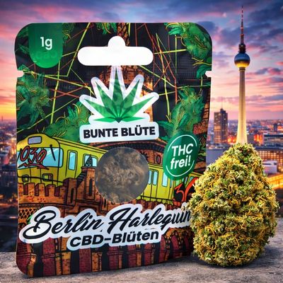 Bunte Blüte CBD-Blüte - Berlin Harlequin 1g
