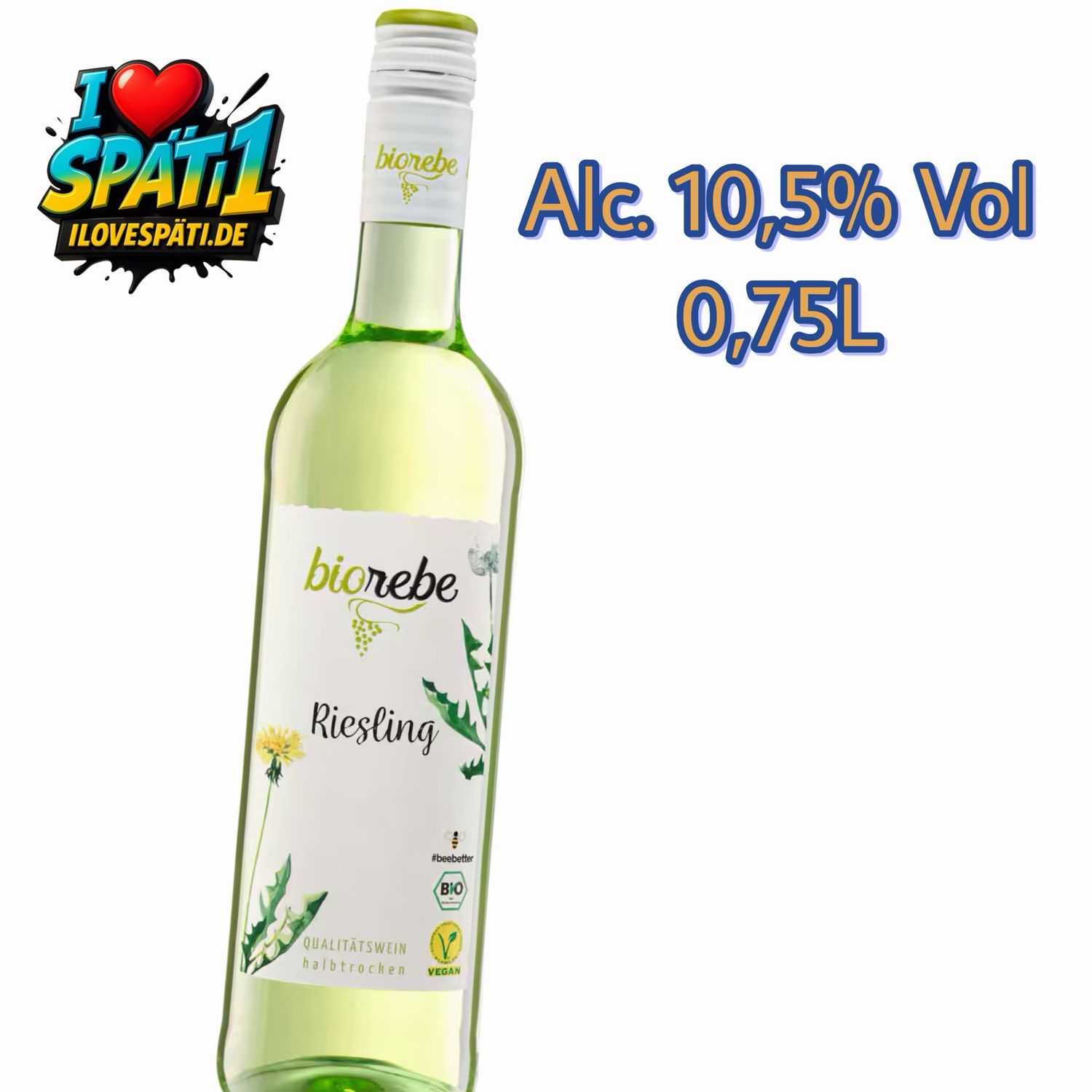 Biorebe Bio Weißwein Riesling halbtrocken 0.75L