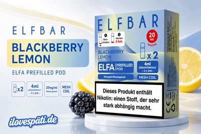 Elf Bar ELFA Prefilled Pod Blackberry Lemon 2er Pack (4ml)