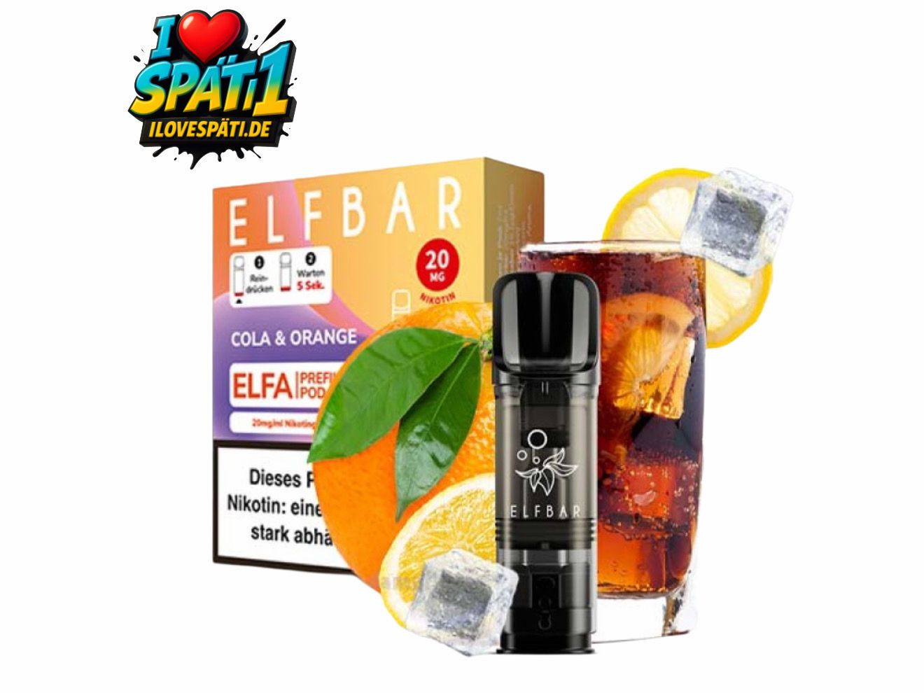 ELFBAR ELFA Prefilled Pod Cola &amp; Orange 20mg Nikotin