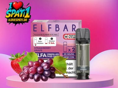 ELFBAR ELFA Prefilled Pod Strawberry Grape 20mg/ml Nikotinsalz (2 Pods)