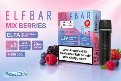 Elfbar ELFA Prefilled Pod – Mix Berries, 20 mg Nikotin, 2er Pack