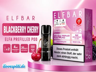 ELFBAR ELFA Prefilled Pod Blackberry Cherry 20mg/ml Nikotinsalz (2er Pack)