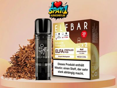 ELFBAR ELFA Prefilled Pod Golden Tobacco 20mg/ml Nikotinsalz (2er Pack)