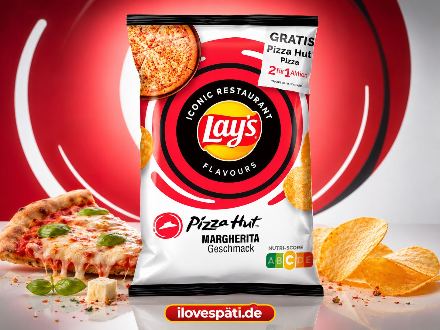 Lay’s Iconic Restaurant Flavours Pizza Hut Margherita Kartoffelchips 150 g