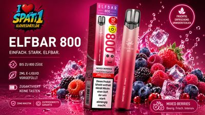 Elfbar 800 Mixed Berries – 20mg Nikotin Einweg Vape