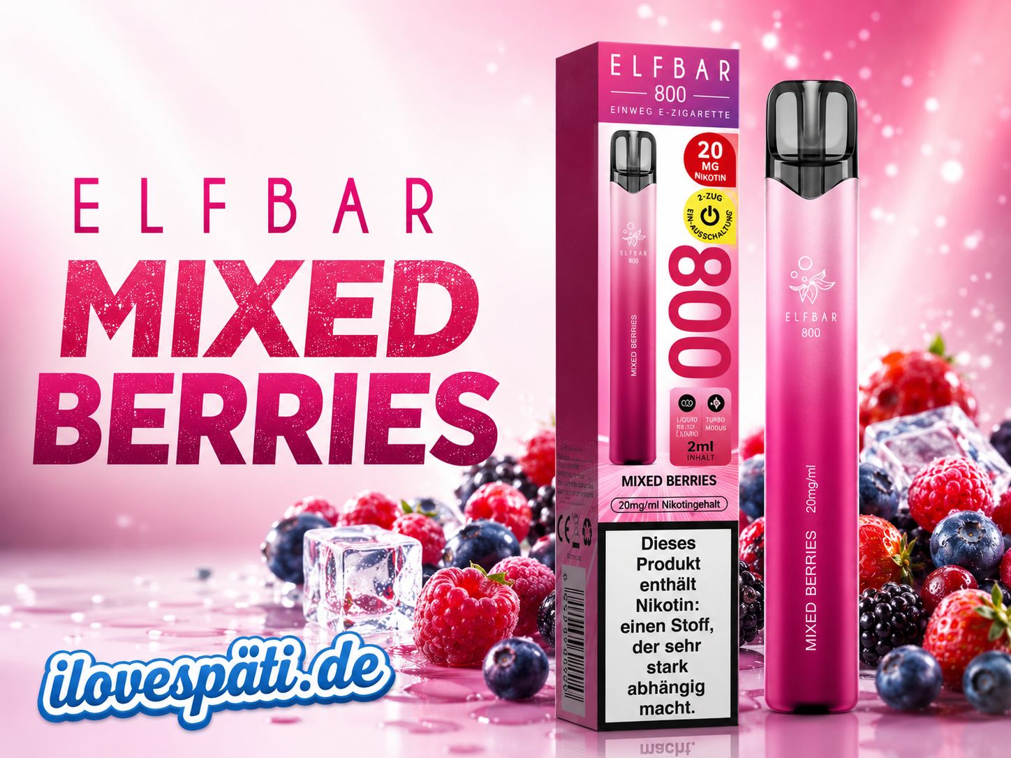Elfbar 800 Mixed Berries – 20mg Nikotin Einweg Vape