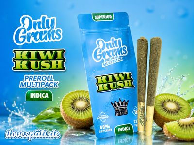 OnlyGrams Superior Pre-Rolls - Kiwi Kush 2er Pack | 3g (Räucherstäbchen)