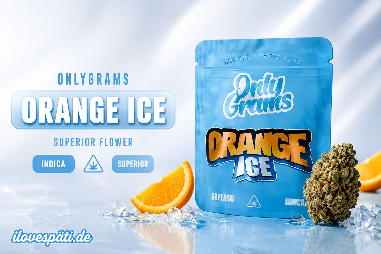 OnlyGrams Orange Ice Indica Superior Aromablüte 1 g | 40 % Blend