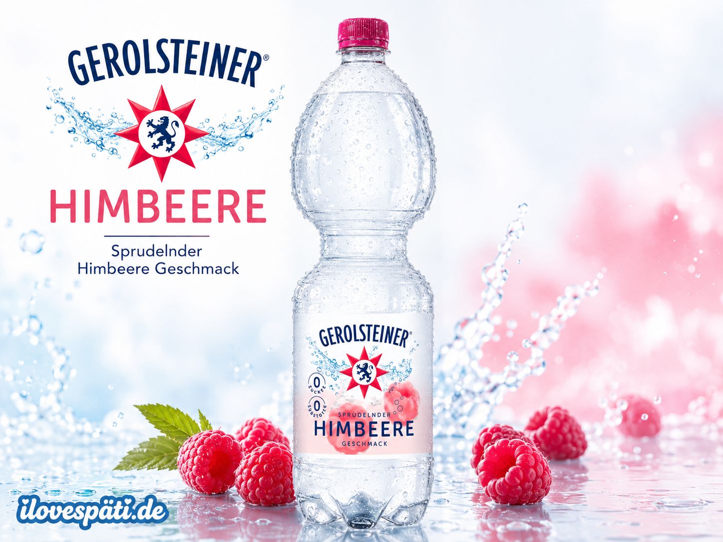Gerolsteiner Himbeere Wasser mit Geschmack 1,5 L – 0 Zucker