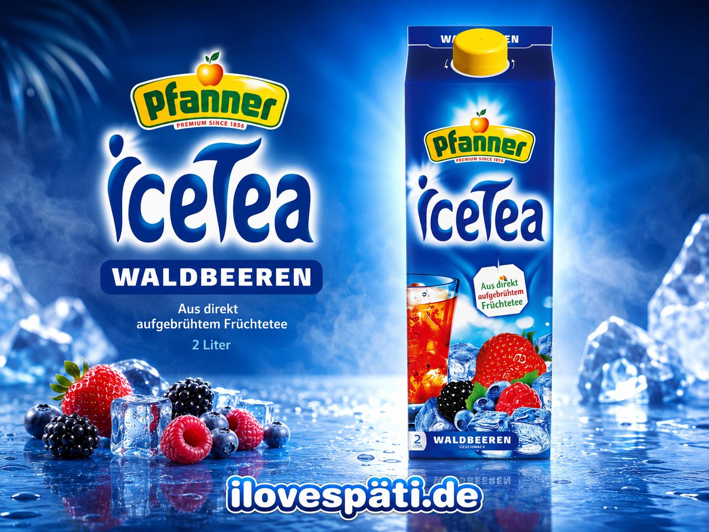Pfanner IceTea Waldbeere Früchteteegetränk 2 L – koffeinfrei