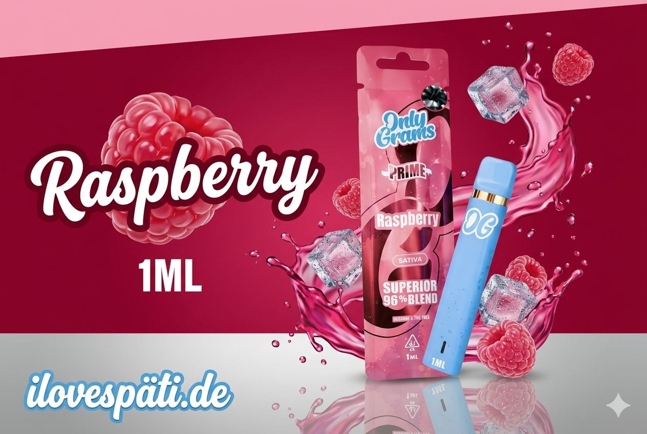Only Grams – Raspberry – H2 Superior Vape 96% – 1 ml