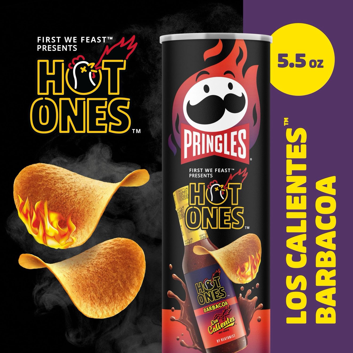 Pringles Hot Ones Los Calientes Barbacoa 158g
