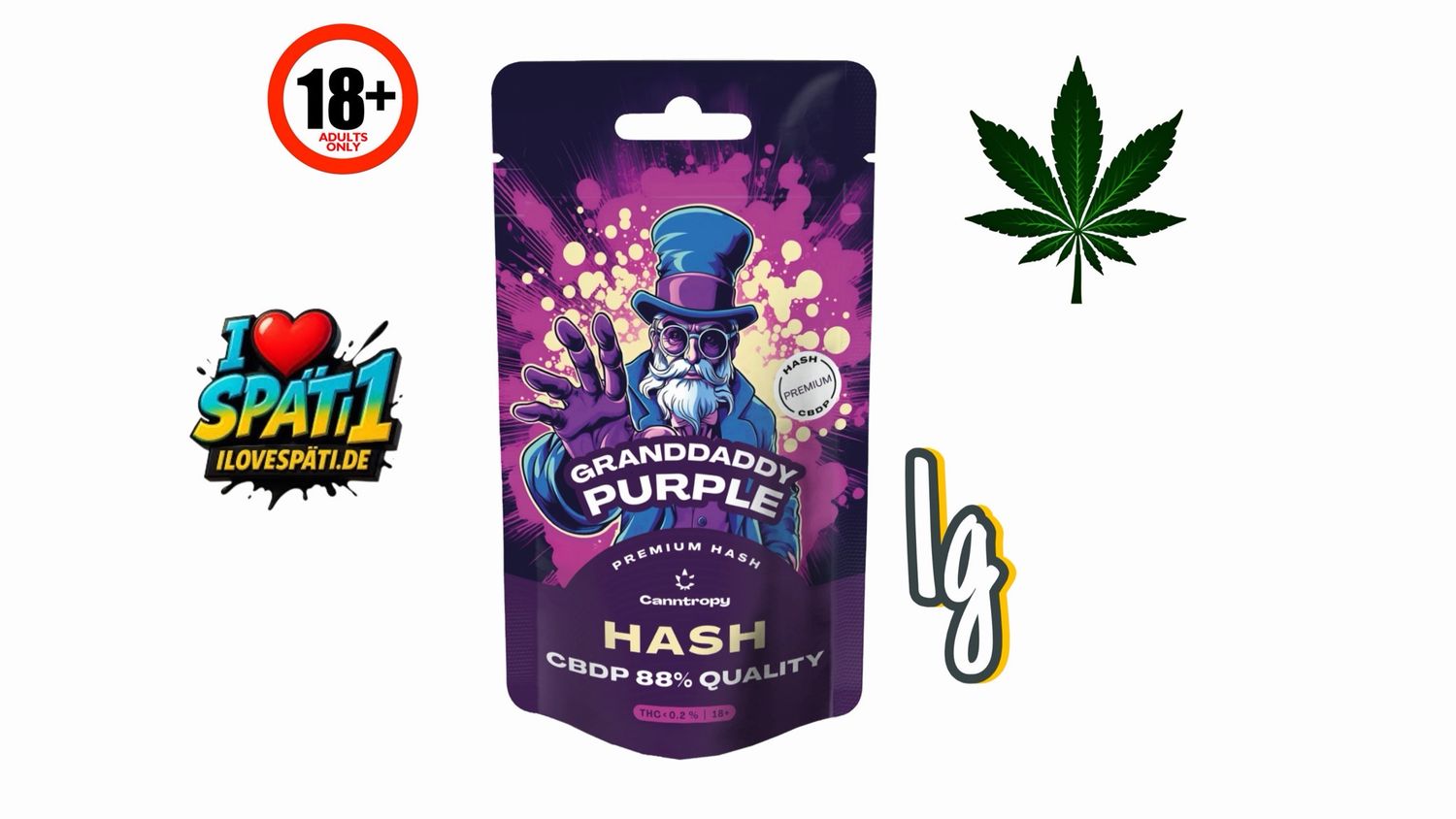 CBD Hash Granddaddy Purple 88% – Premium Hash