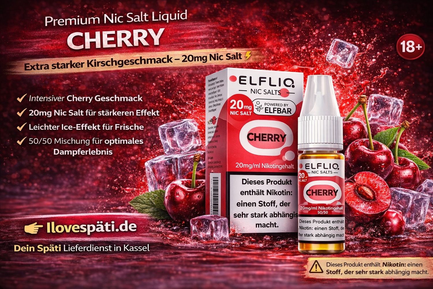 ELFLIQ Cherry (20mg) – Nic Salt Liquid 10ml