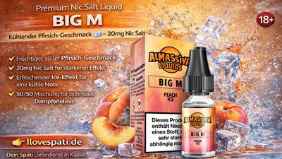 ALMASSIVA Big M Peach Ice (17mg) – Nic Salt Liquid 10ml