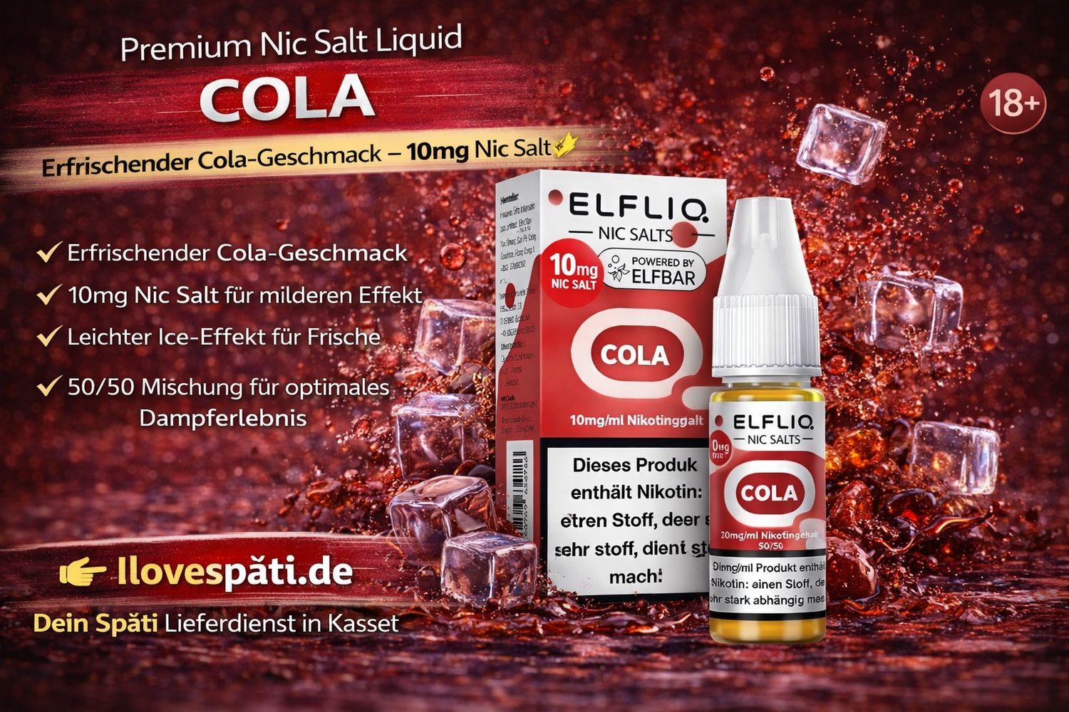 ELFLIQ Cola (10mg) – Nic Salt Liquid 10ml