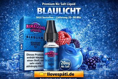 ALMASSIVA Blaulicht Blueberry Berrymix Ice 17 mg – Nic Salt Liquid 10ml
