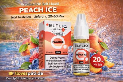 ELFLIQ Peach Ice (20mg) – Nic Salt Liquid