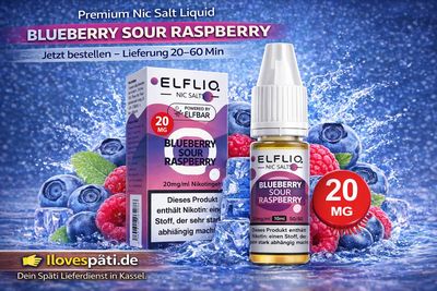 ELFLIQ Blueberry Sour Raspberry (20mg) – Nic Salt Liquid