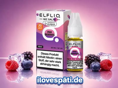 ELFLIQ Mix Berries 20mg – Nic Salt Liquid 10ml ELFLIQ Mix Berries 20mg – Nic Salt Liquid 10ml