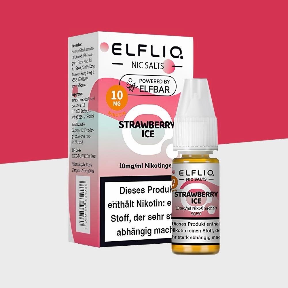 ELFLIQ Strawberry Ice 10mg Nic Salt Liquid 10ml