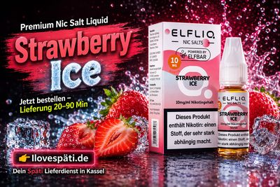 Elfliq Nic Salt Strawberry Ice 10mg 10ml Elfliq Nic Salt Strawberry Ice 10mg 10ml
