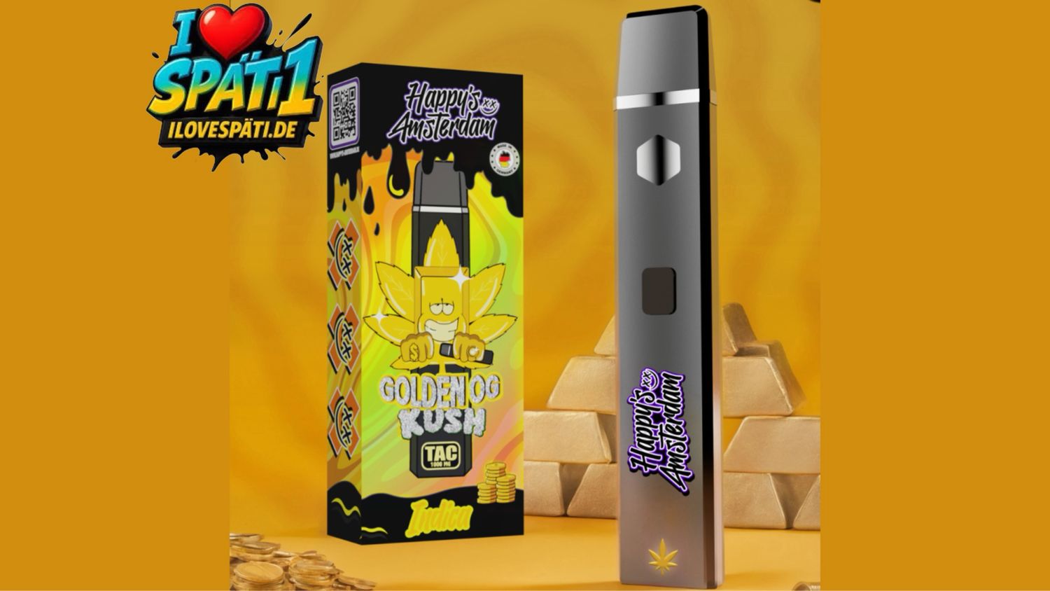 Happy's Amsterdam TAC Vape - Golden OG Kush 1ml (Indica)