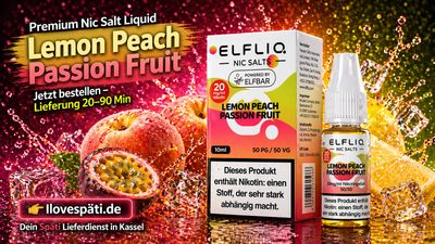 ELFLIQ Liquid Lemon Peach Passion Fruit 20mg/ml 10ml